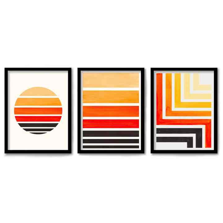 Triptych Wall Art Sunset Strokes by Ejaaz Haniff