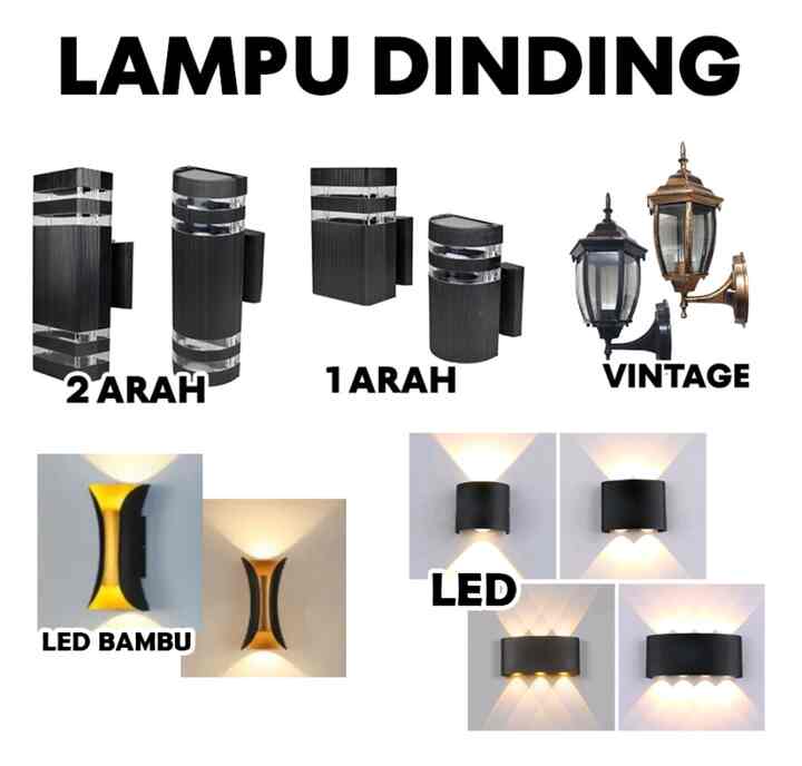 Lampu Dinding Tempel Hias Taman Pilar Teras Outdoor 1 / 2 Arah Kotak Segi
