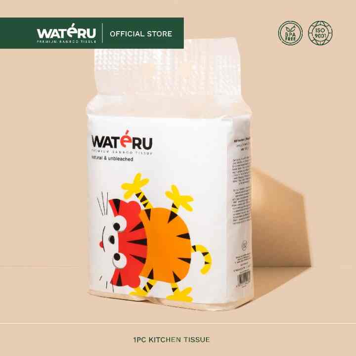 Wateru Bamboo Tissue - Kitchen Roll/Dapur/Serap Minyak (1 Pack)