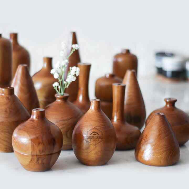 VAS BUNGA AESTHETIC KAYU