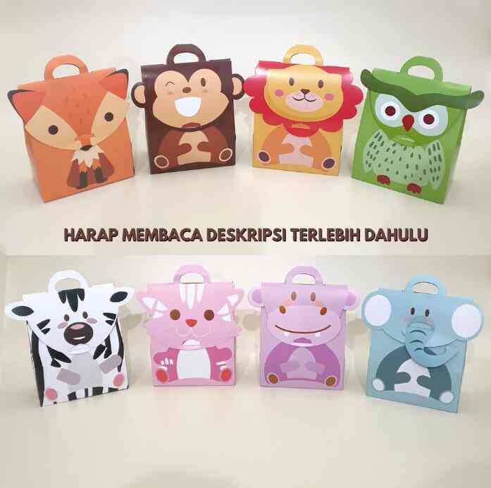 Goodie bag ultah ANIMAL box hampers