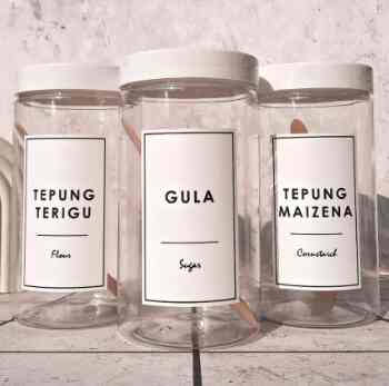 Toples Bening / Toples Dapur Minimalis Dengan Label