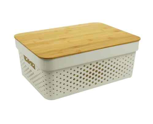 Kotak Penyimpanan Dengan Tutup Ukuran M - Putih