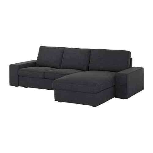KIVIK, Sofa 3 dudukan dengan chaise longe, hillared antrasit