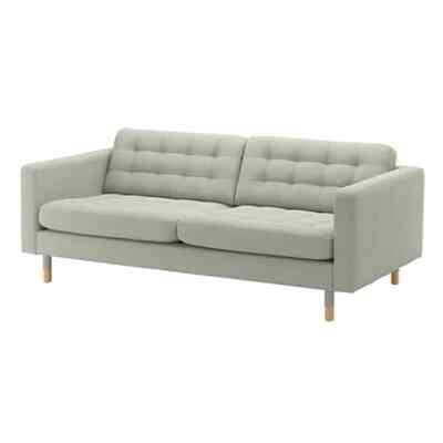 LANDSKRONA Sofa 3 dudukan, gunnared hijau muda/kayu