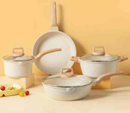 Set Panci & Wajan Granit Putih Antilengket