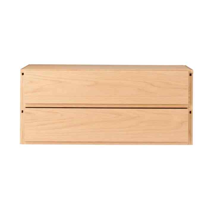 スチールユニットシェルフ用・ボックス・引出し・２段・オーク材