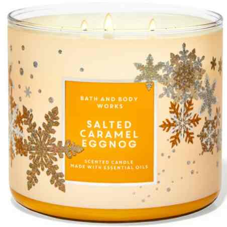SALTED CARAMEL EGGNOG 3 WICK SCENTED CANDLE