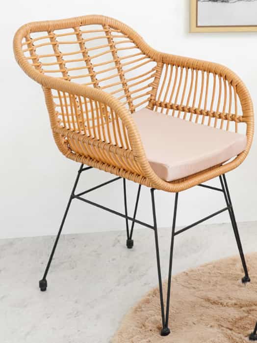 Marta Kursi Berlengan Rotan - Cokelat