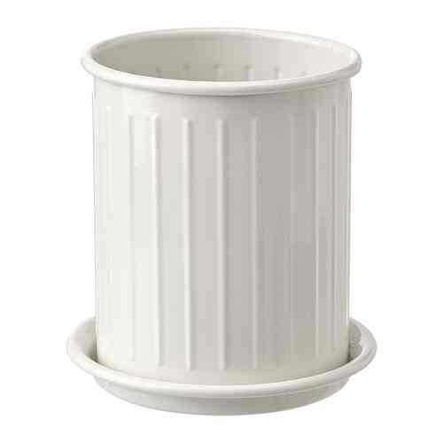 VÄLVÅRDAD Tempat peralatan makan, krem/galvanis, 13 cm