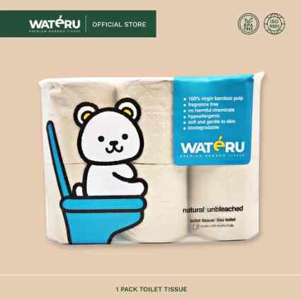 Wateru Premium Bamboo Tissue - 6 roll (1 pack)