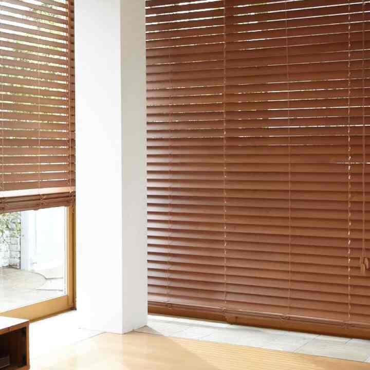 ウッドブラインド ミディアムブラウン I型バランス付き スラット
