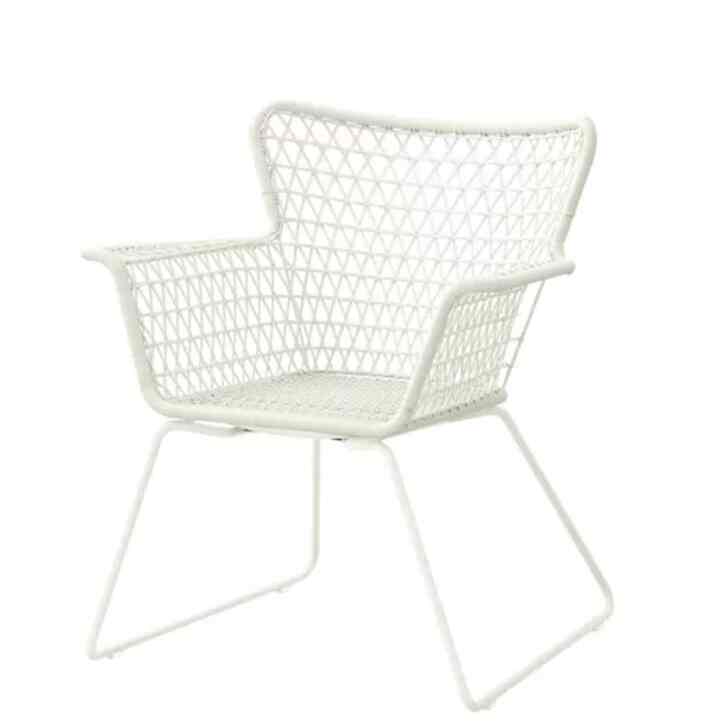 HÖGSTEN Kursi dg sandaran lengan, luar rg, putih