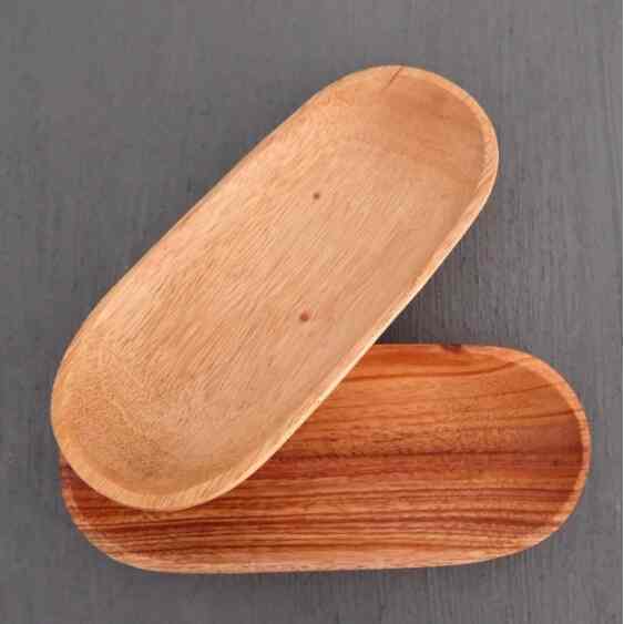 Piring kayu lonjong - ukuran 8cm x 20cm