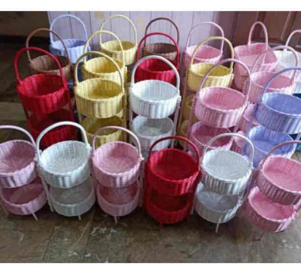 Ready Keranjang Rotan Susun 2