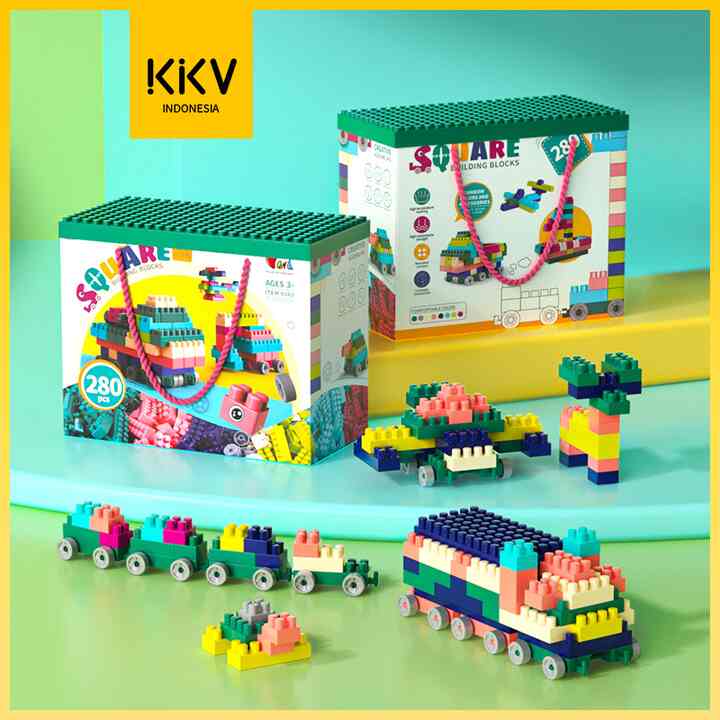 Mainan Brick Balok Susun Anak DIY 280pcs Bahan ABS