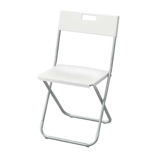 GUNDE Folding chair, white
