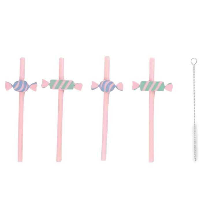 キャンディ ストロー（ブラシ付） 4本セット