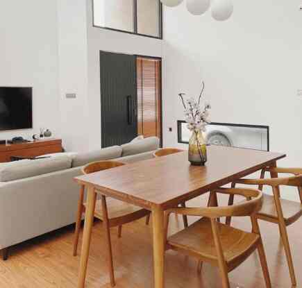 Dining Table Jati Set Rattan Modern Class