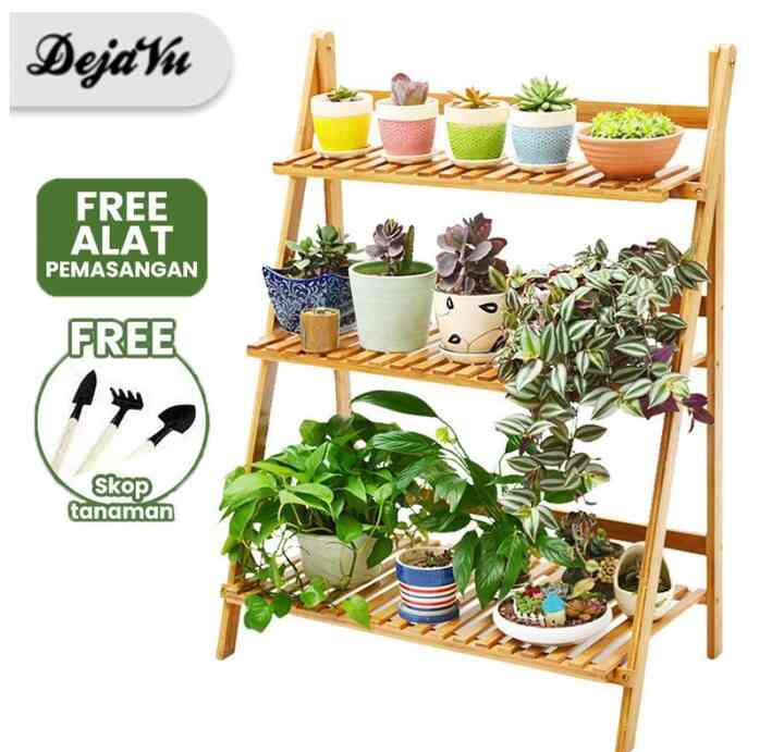 Penyimpanan Tanaman Wooden Rack