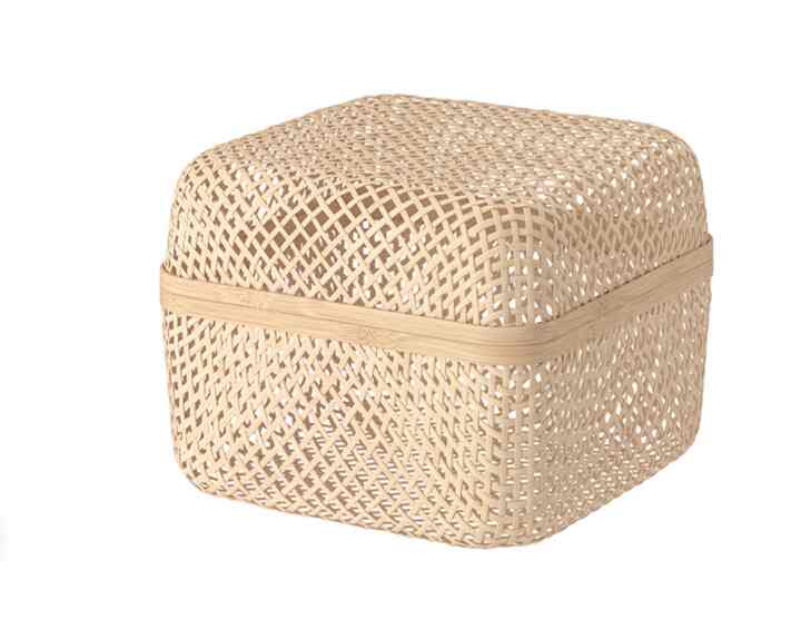 SMARRA Kotak dengan penutup, alami, 30x30x23 cm