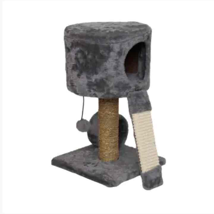 Paws N Tail Pohon Bermain Kucing 31x31x51 Cm - Abu-abu