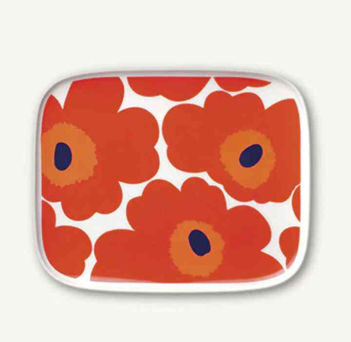 Rectangle Plate 15cm Unikko Red