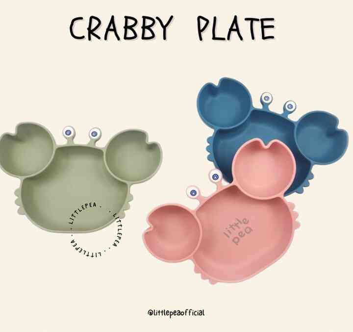 Piring Makan Bayi Silikon Motif Kepiting