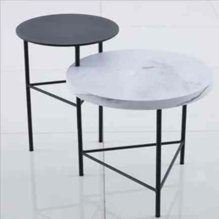 大理石柄回転式サイドテーブル