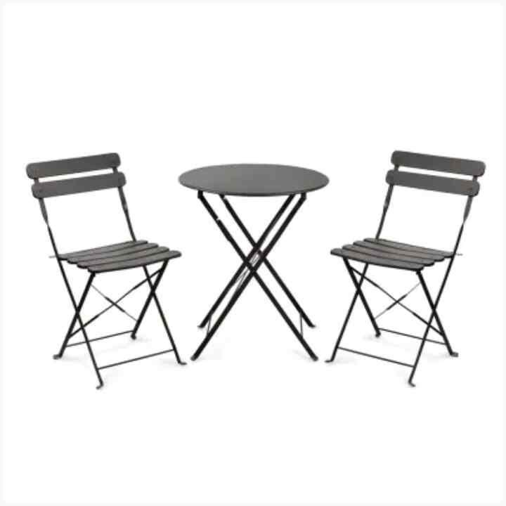 Set Kursi & Meja Teras Lipat - Cokelat Tua