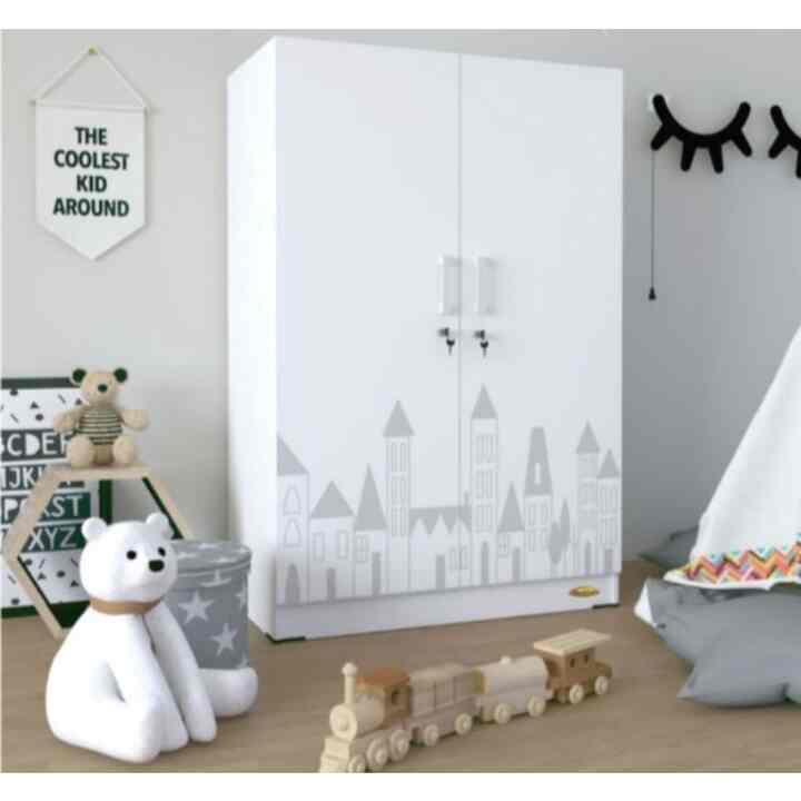 Lemari Kayu 120 cm, Putih