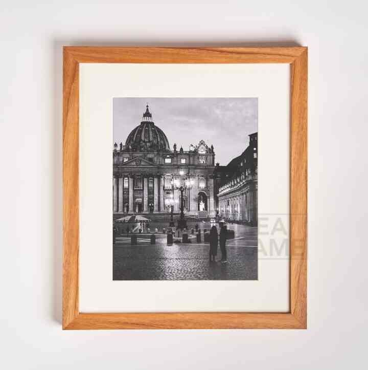 Bingkai Foto Kayu Mahogany - Frame Foto 8R Matboard