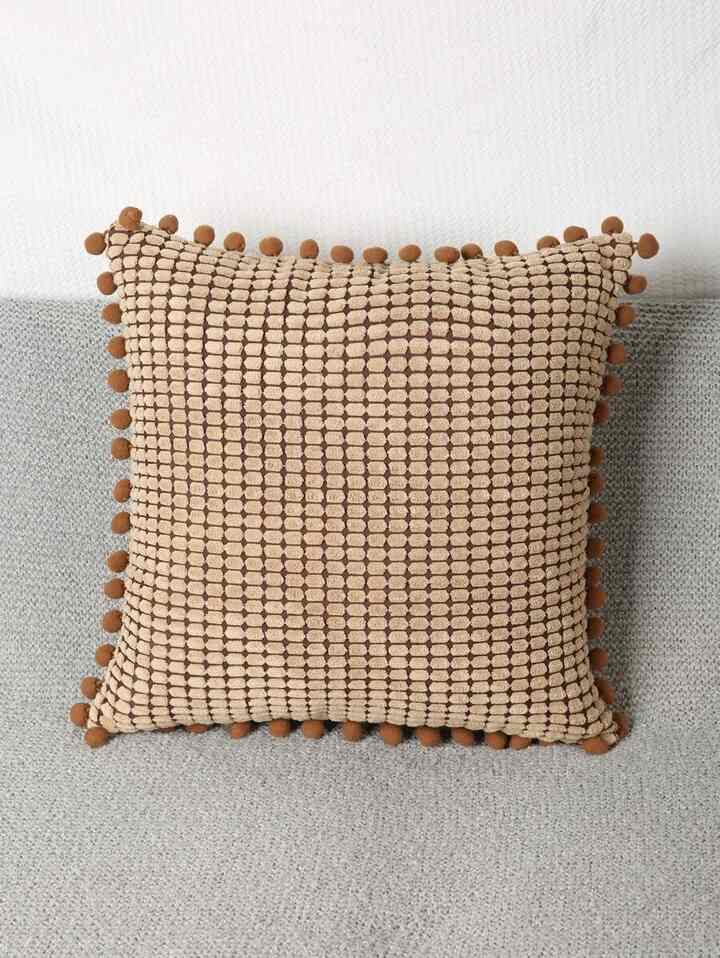 ポンポンデコレーション フィラーなしクッションカバー