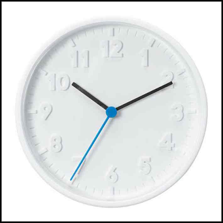 Stomma Jam Dinding, Bulat, 19,5 cm, Putih