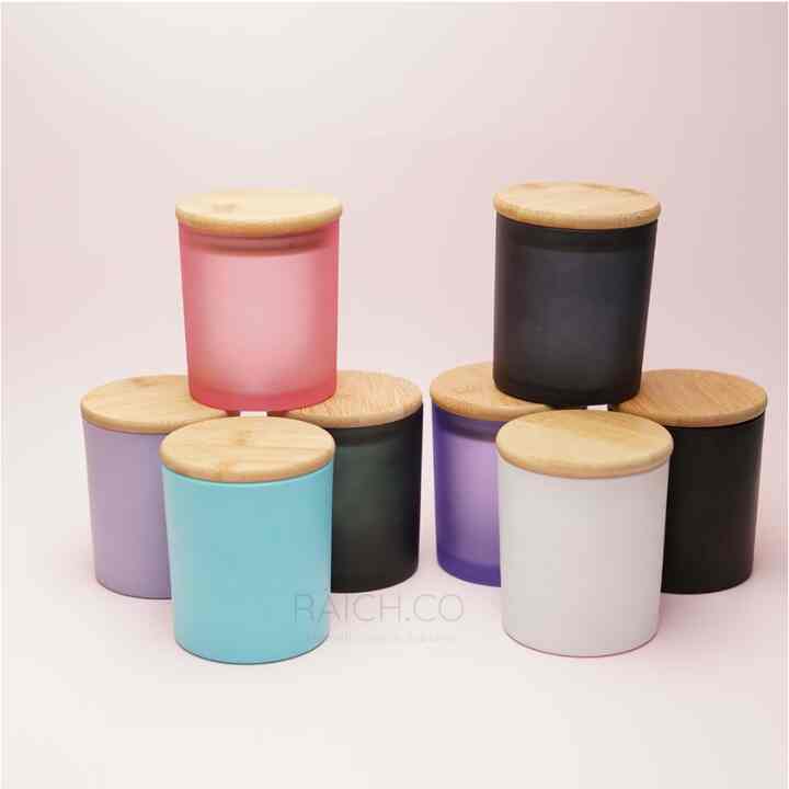 Candle Jar Wood Bamboo Lid