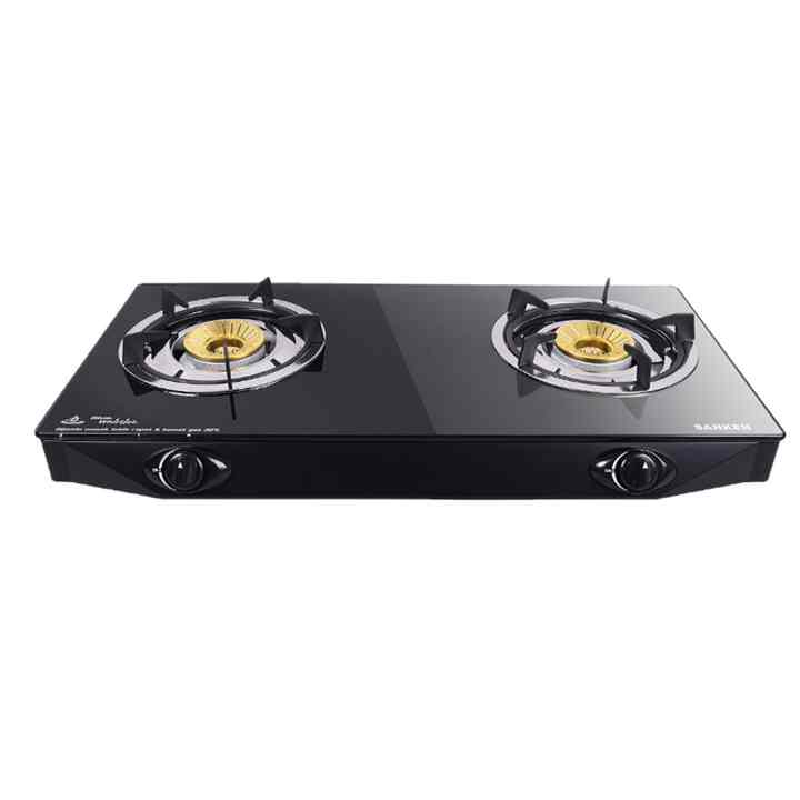 Kompor Gas Kaca 2 Tungku SG-369DX2 Hitam