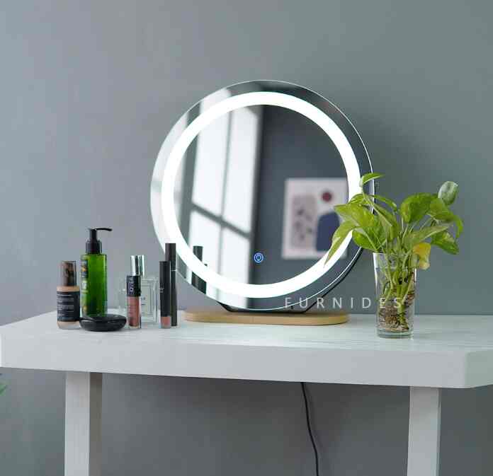 Cermin Rias Putih LED