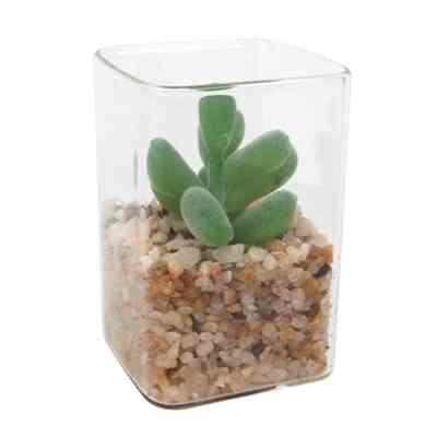 SLADKO Glass Faux Succulent Plant