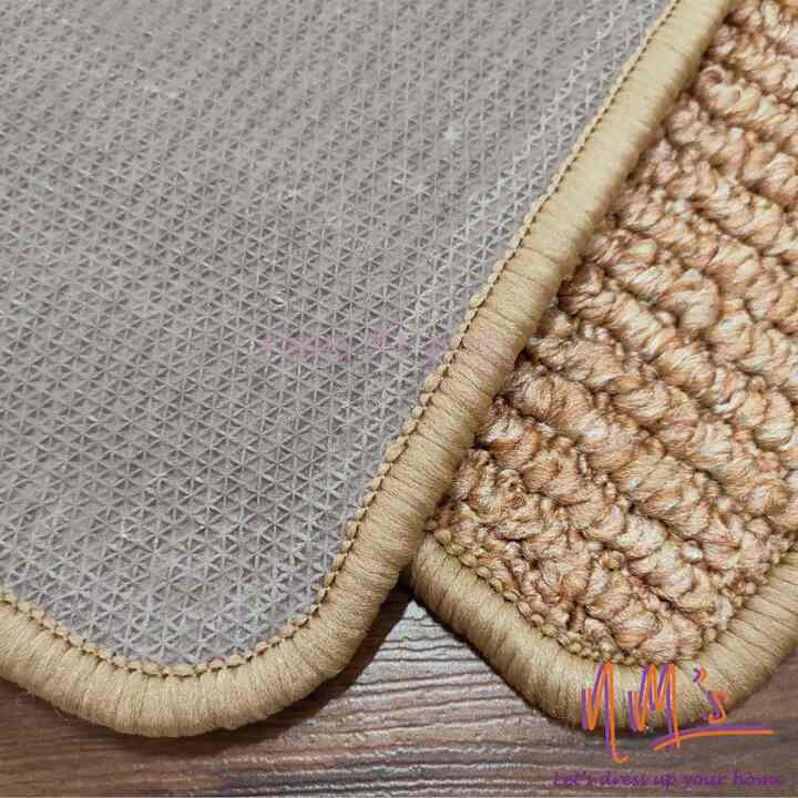 Karpet keset kaki garis dapur lorong anti slip - Cream Salur