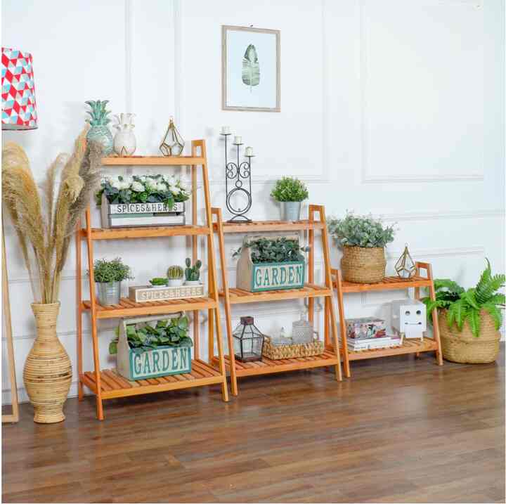 Wooden Ladder Rack 4T,  60x36 x121 cm