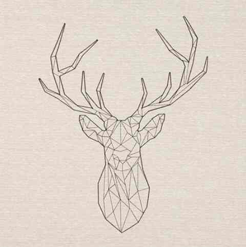 PJÄTTERYD, Gambar, black deer, 56x56 cm