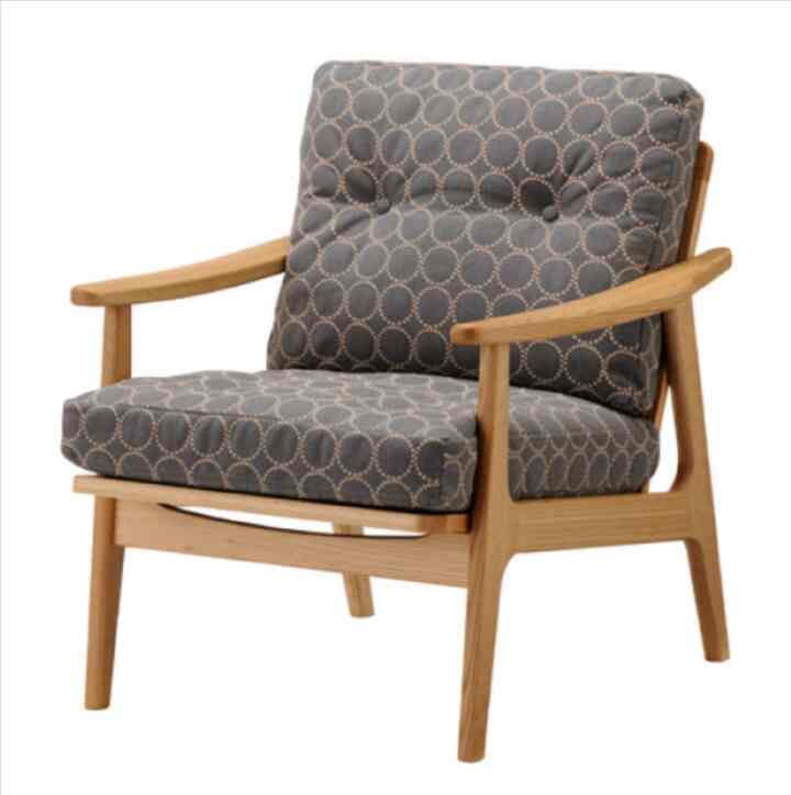 オークフレームチェア 1人掛け［4色］