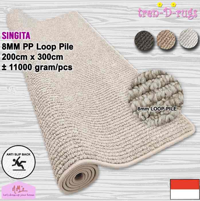 Karpet polos salur stripe line garis permadani