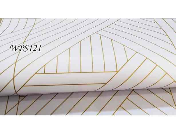 WPS121 GOLD LINE GEOMETRI STIKER DINDING