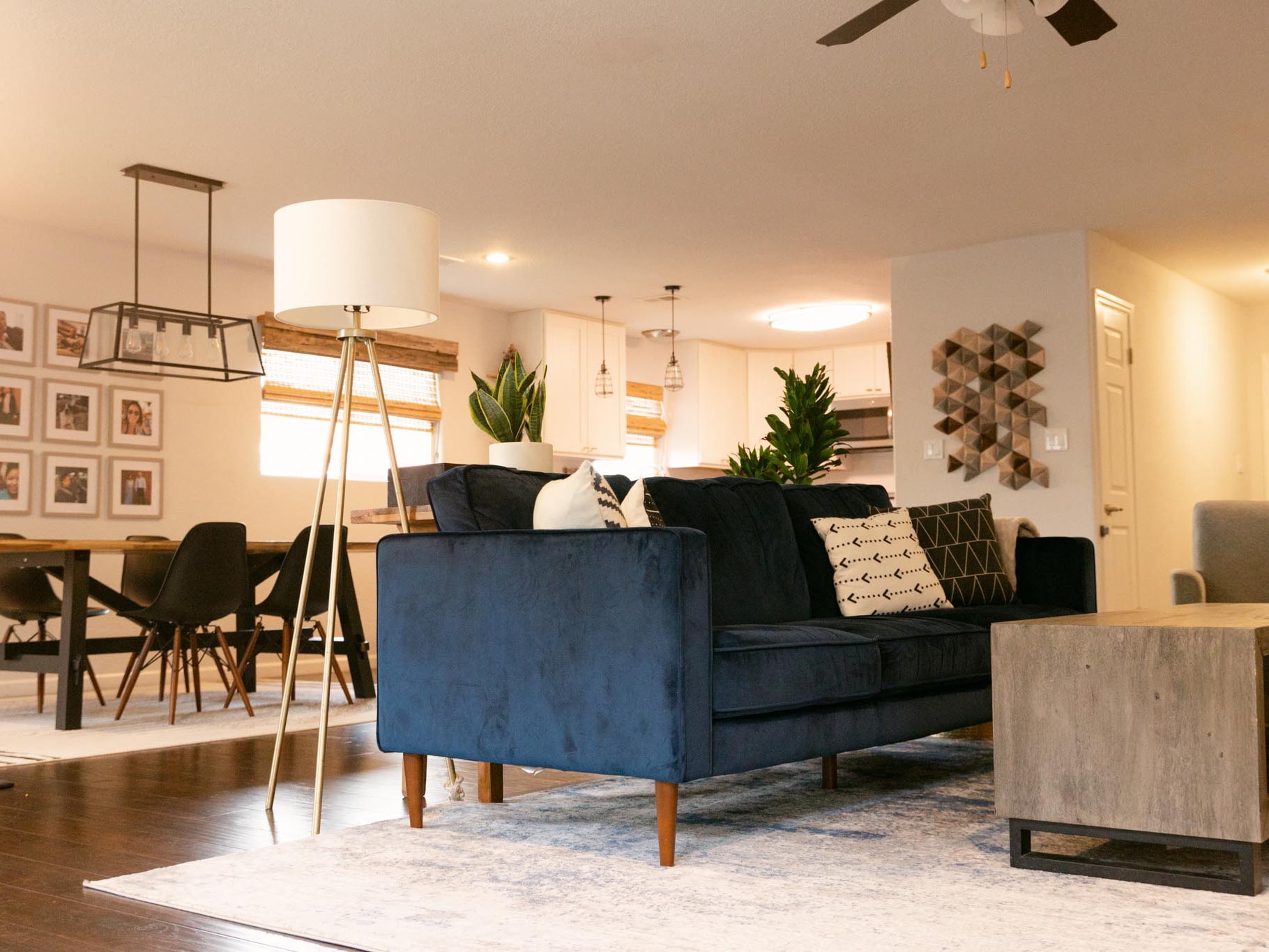 Living Spaces Fairfax Denim Velvet Sofa | Couches | Ohouse