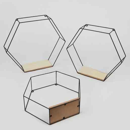 Rak Dinding Hexagonal
