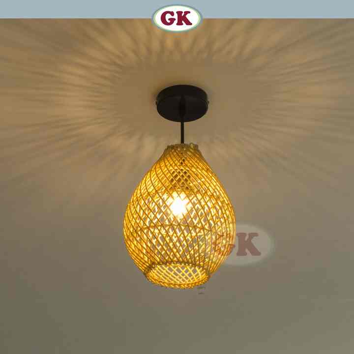 Kap lampu rattan