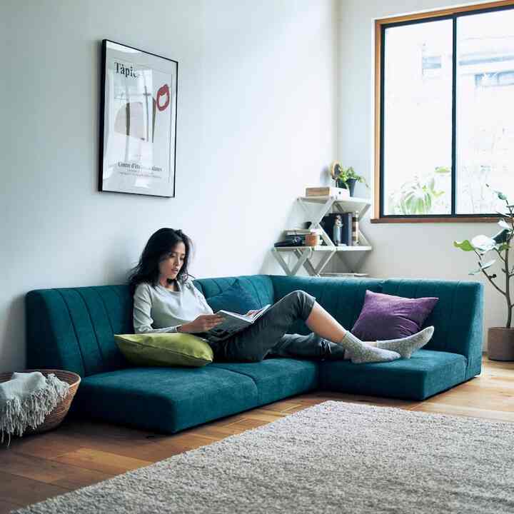 組み合わせて使えるローソファー［3色・3種］