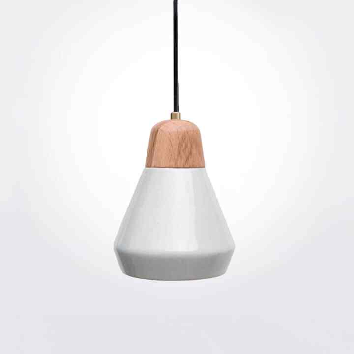 Ceramic and Wood Pendant Lamp