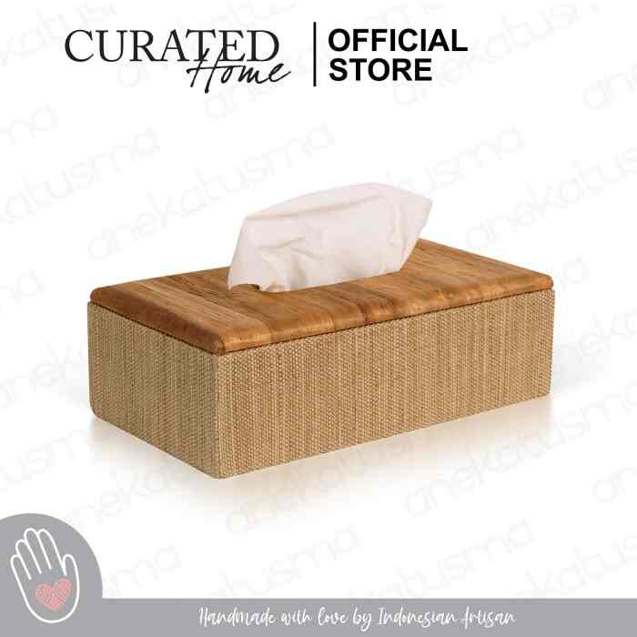 Woven tissue box